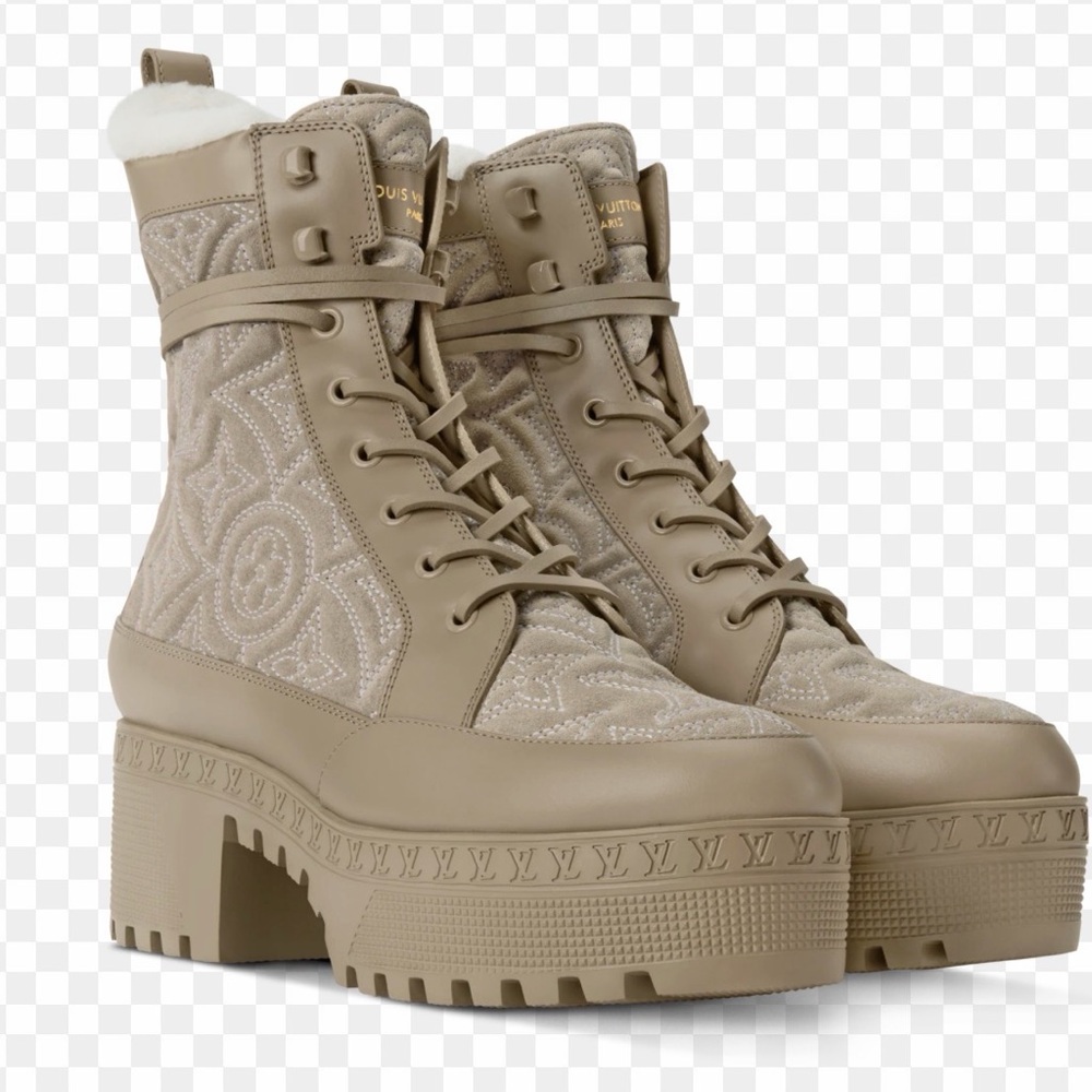 Louis Vuitton Tan Lace-Up Boots